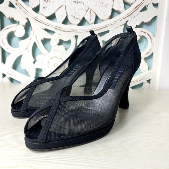 Stuart Weitzman Shoes - Stuart Weitzman Black Sheer Peep Toe Pumps